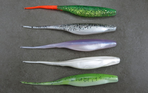 Bass Assassin Lures Shad, 5in, 8 per Pack, Native Shrimp, 5 